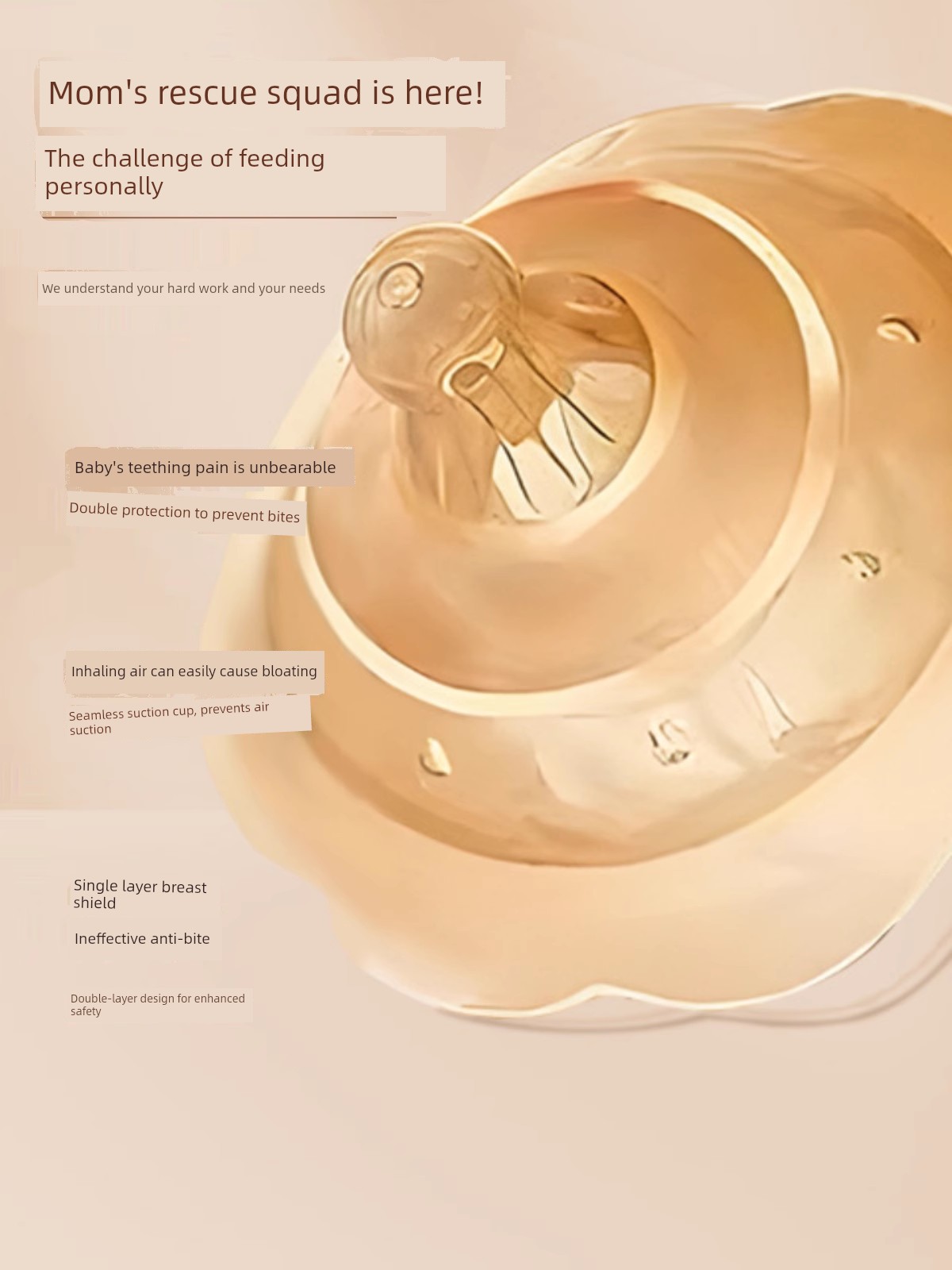 Beingmate Breast Shield Nursing Tool Nipple Indentation Corrector Double-Layer Protective Cover for Breastfeeding Anti-Bite — 5