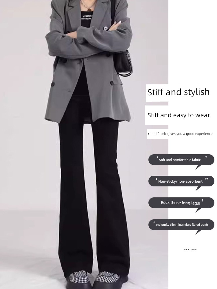Maternity Pants for Spring and Autumn, Flared Pants for Outdoor Wear, 2026 New Style, Petite Size, Non-Tightening on the Belly, Belly Support, — 3
