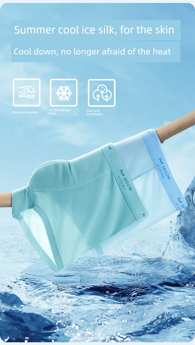 Catman Youth Underwear Children's A-Class Ice Silk Summer Thin Boxer Briefs for Boys in Middle and High School, Long-Term Use Four-Corner Style — 12