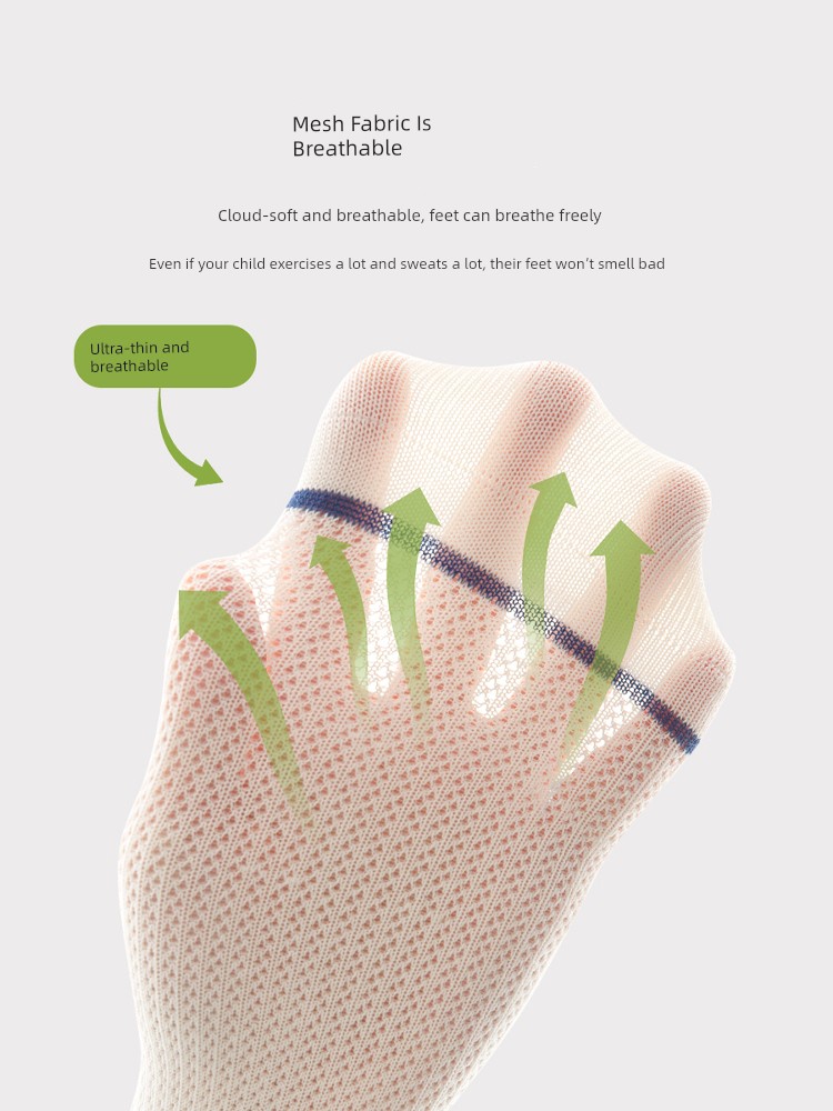 Boys' Socks, Summer Thin Breathable Mesh Socks, Large Children's Seamless Pure Cotton Sweat-Absorbing Socks for Teenagers — 2