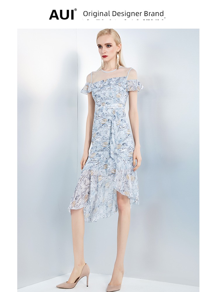 AUI Irregular The new Celebrity Chiffon Dress