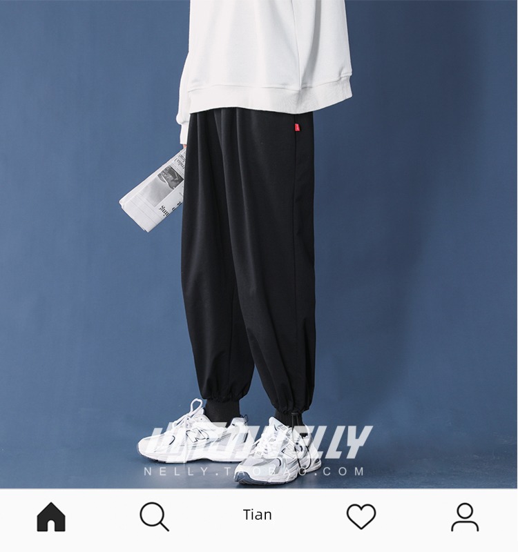 grey Broad leg Basketball Versatile easy motion trousers
