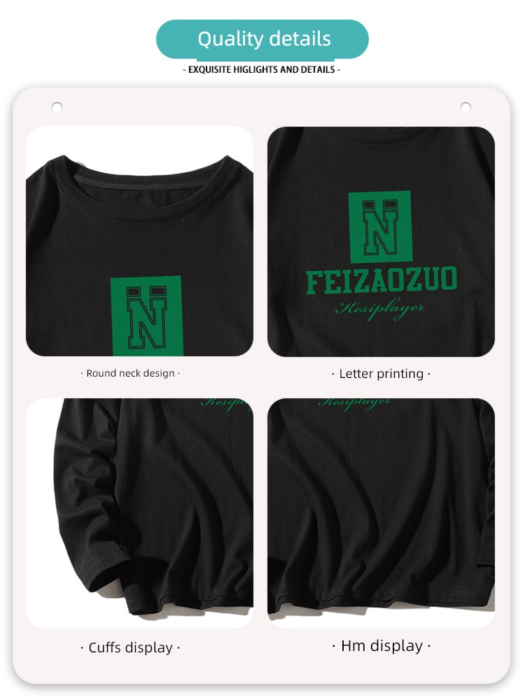 Round neck Condom Sweater man leisure time Long sleeve T-shirt