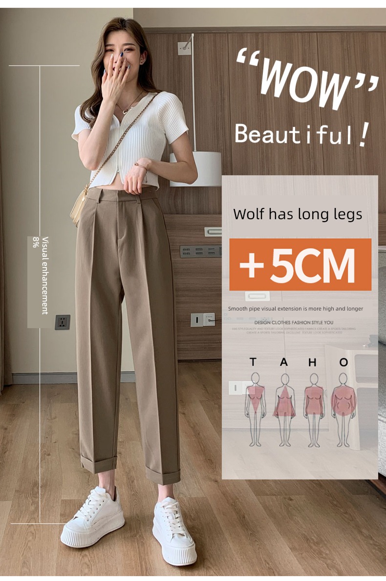 Rashabel khaki leisure time Nine points Suit pants