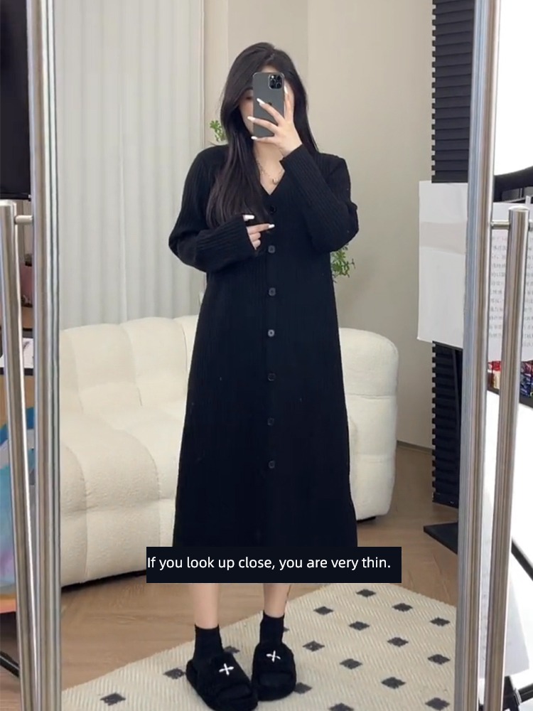 Fat mm Big size easy Show thin Cover meat knitting Dress