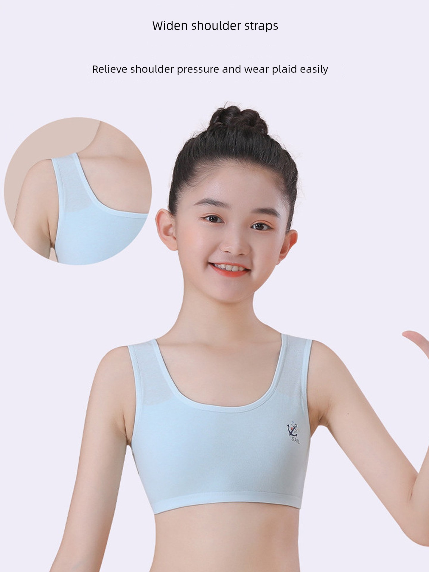Pure Cotton Girls' Underwear for the First Stage of Development, Suitable for Elementary School Students Aged 7-12, Cotton Vest for Older Children and — 3