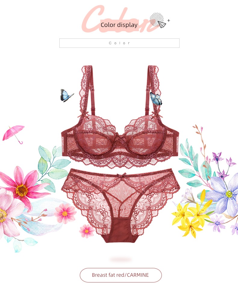 Bras sexy ultrathin paragraph Full transparency autumn Lace