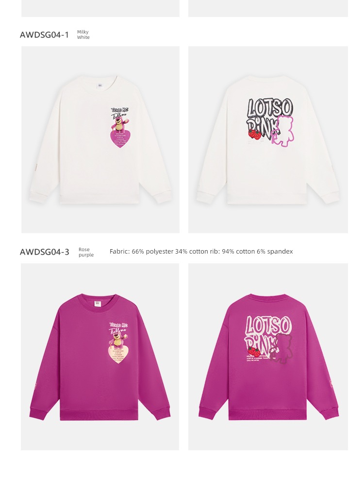Li Ning Warm velvet autumn Disney Strawberry bear female Sweater