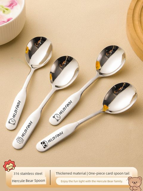 316 stainless steel long handle spoon thickened spoon Western food spoon home use children's meals and drink soup spoon