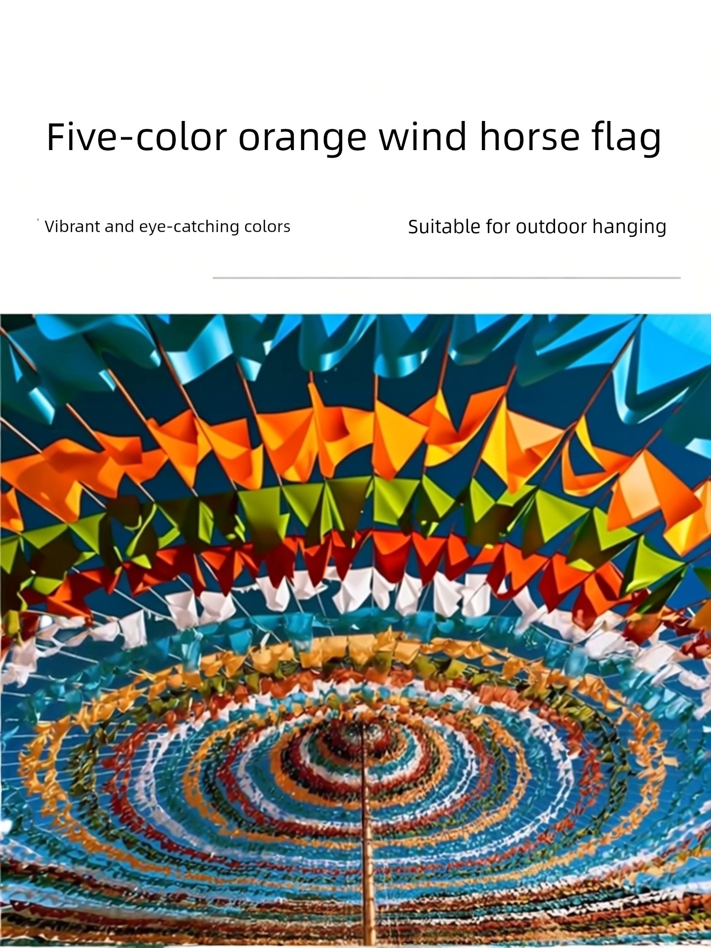 Five-Color Prayer Flags, Prayer Flags in Bulk, Horizontal Prayer Flags, Tibetan-Style Prayer Flags, Colorful Prayer Flags, Wind Horse Flags, Hanging Prayer Flags