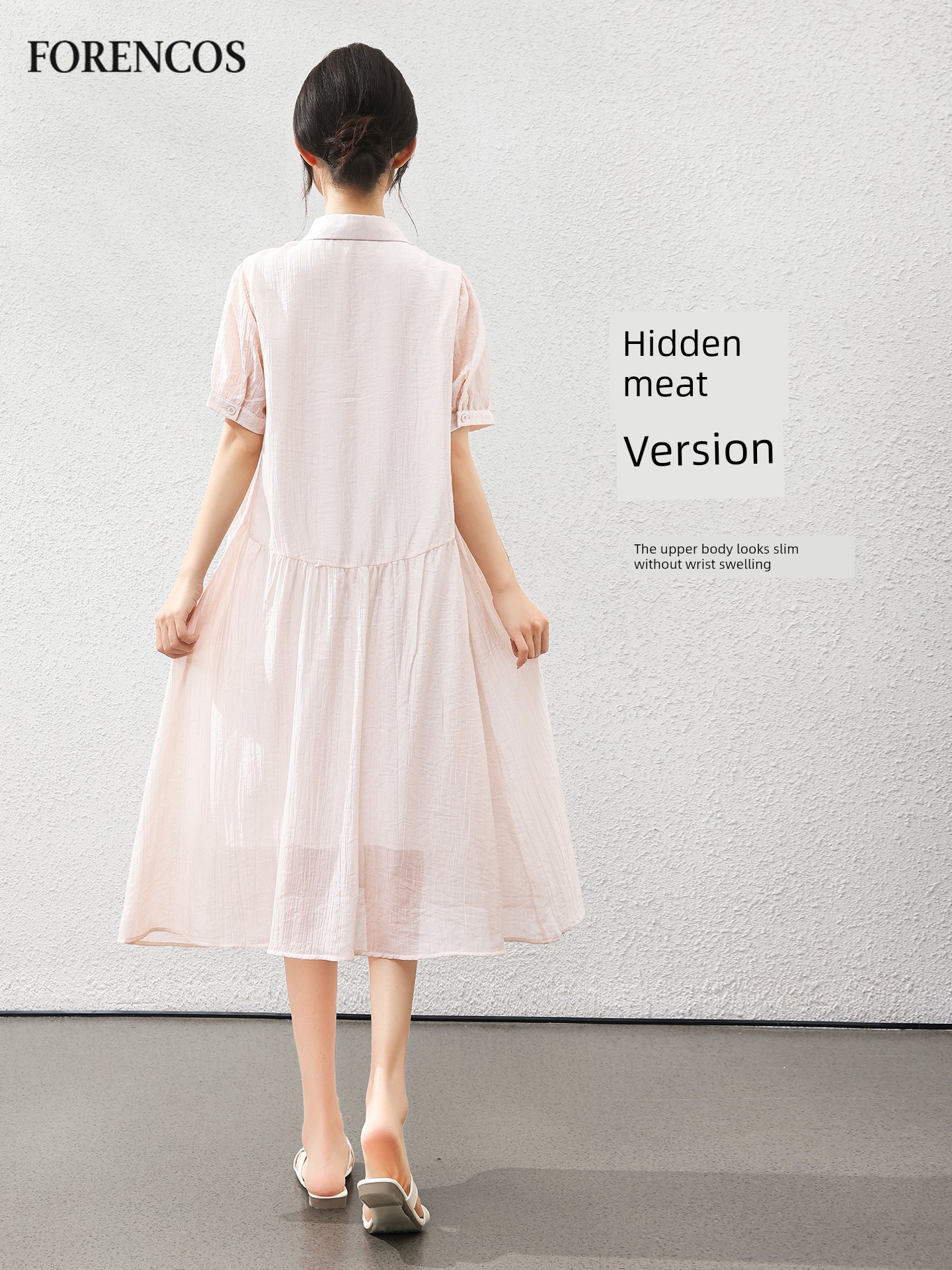 Forencos Maternity Dress 2026 New Loose Tencel Dress Summer Thin Mid-Length Dress Elegant Outfit — 5