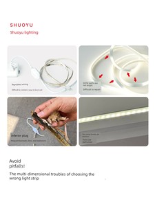 Shuoyu Self-Adhesive Installation-Free Led Light Strip for Living Room Ceiling, Super Bright Outdoor Waterproof 220V New