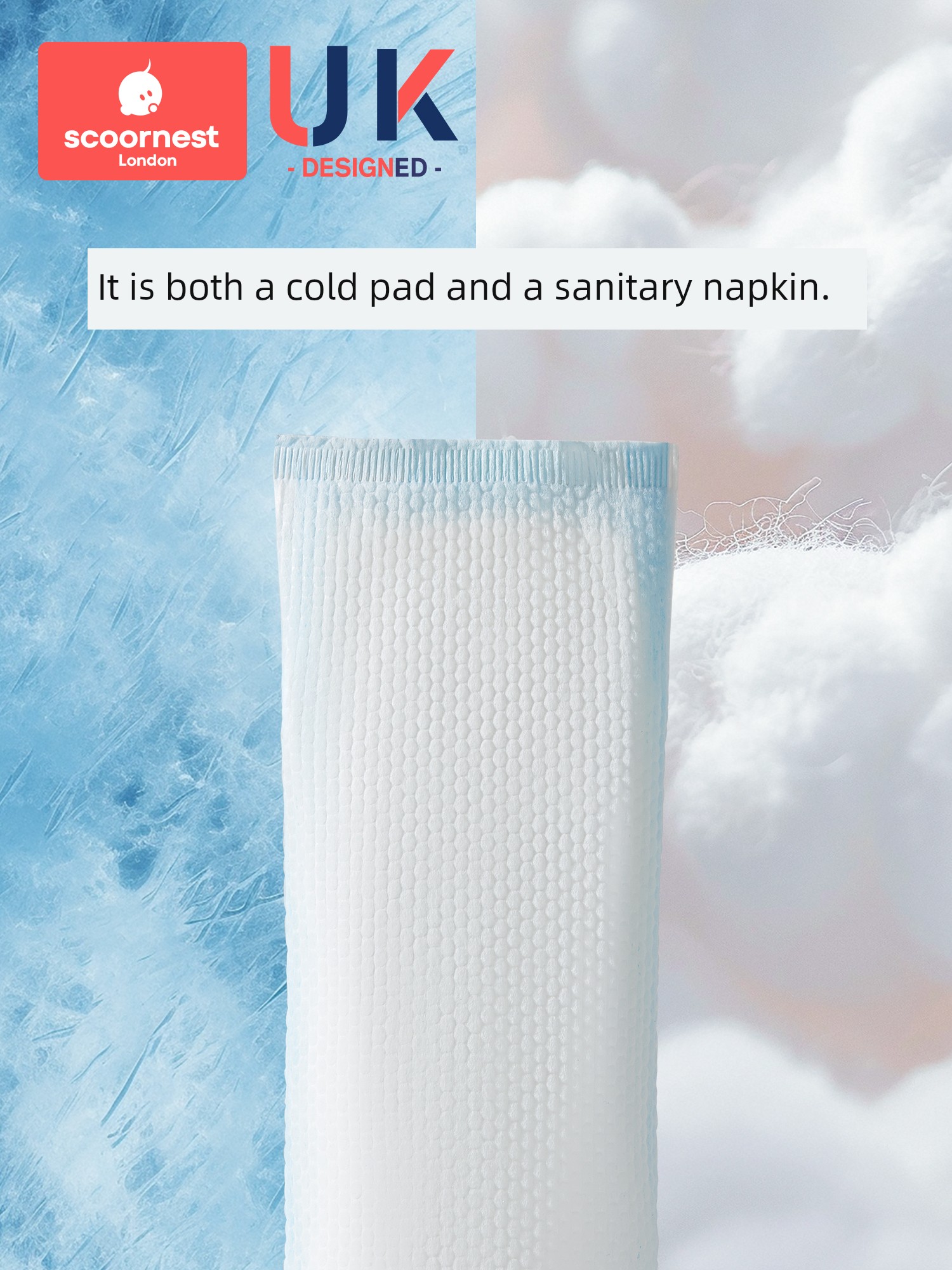 SCOORNEST Cold Compress Maternal Perineum Cold Compress Pad Postpartum Only Sanitary Napkin Pregnant Women Cesarean Delivery Ice Compress Ice Pad — 3