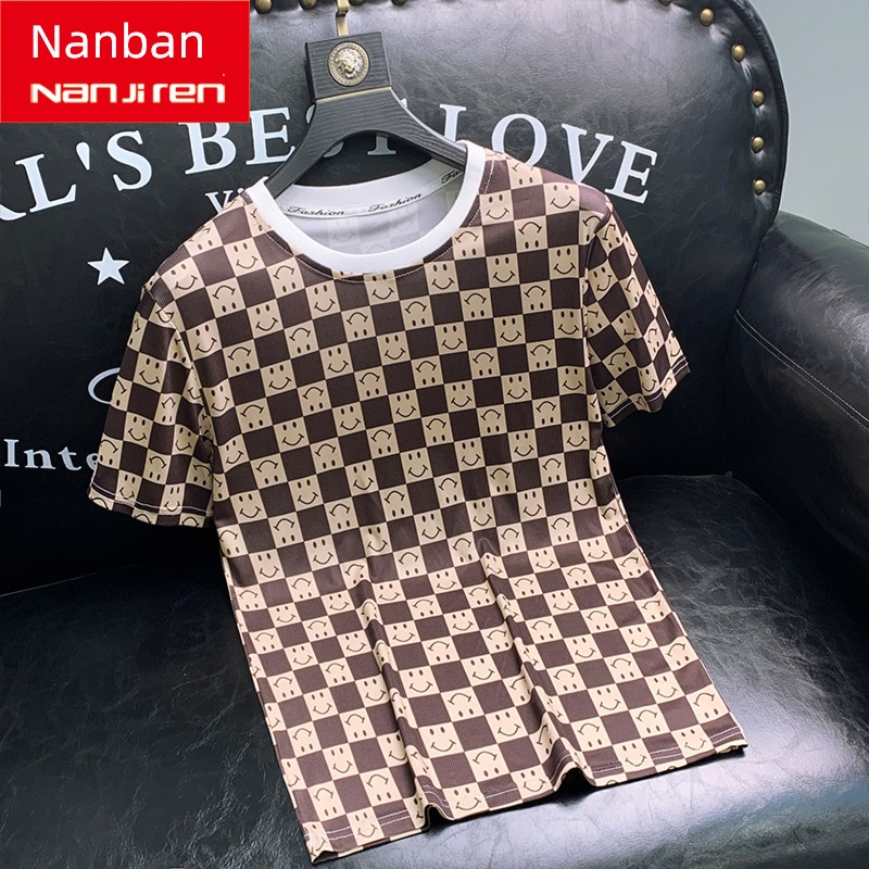 NGGGN man Compassionate summer Ice silk lattice Short sleeve