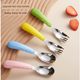 Children's forks do not hurt their mouths 316 stainless steel baby noodles forks and spoon set for special dining tableware