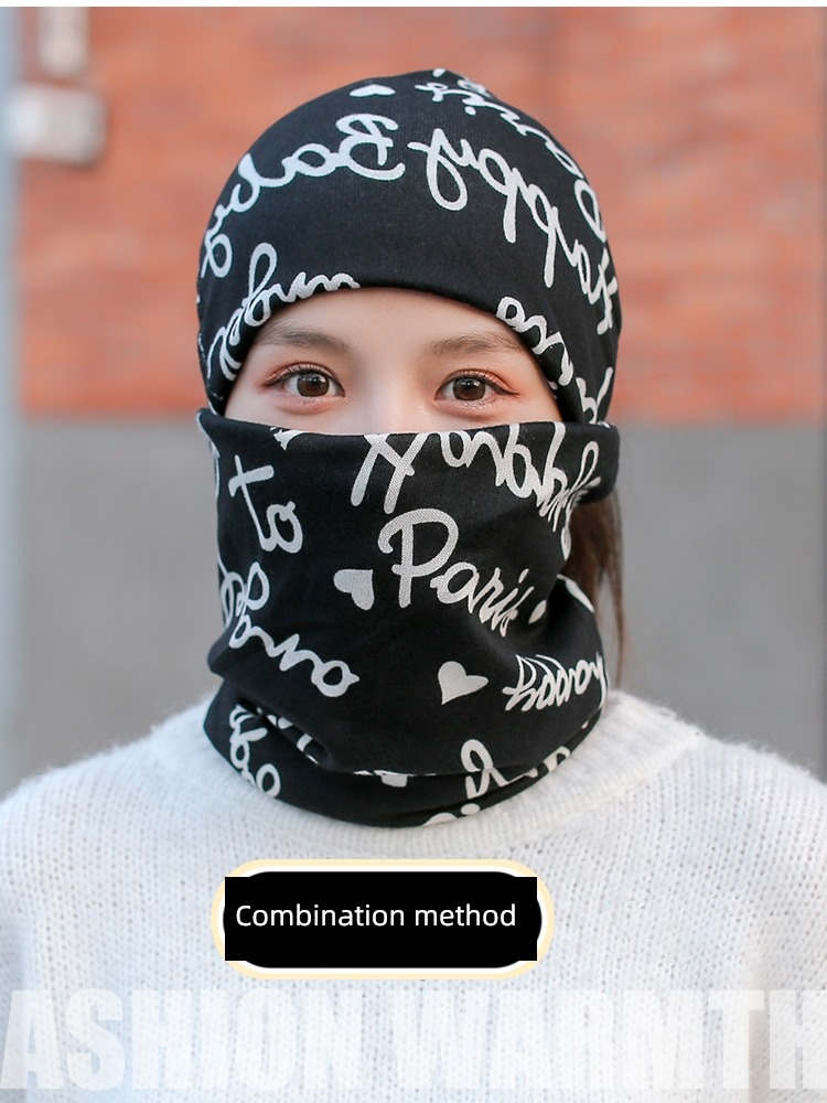 Heap female Autumn and winter Versatile keep warm Neckline Hat