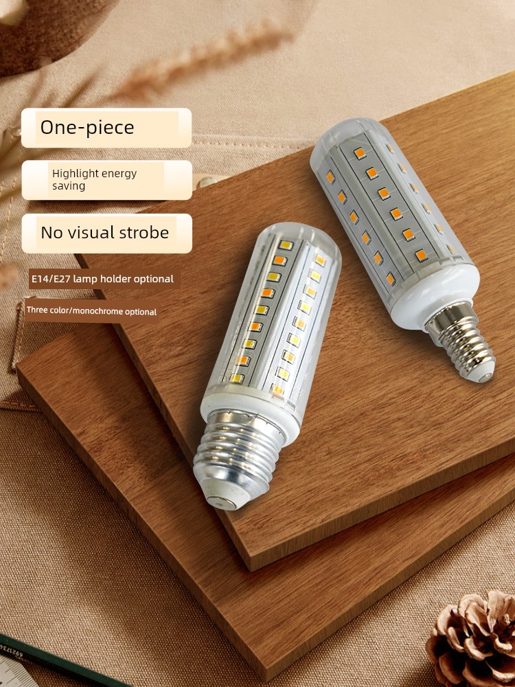 Foshan Lighting LED Bulb E27e14 Small Screw Corn Lamp Candle Bulb For Home Energy-Saving Lamp Three-Color GenOptics Aura Essence