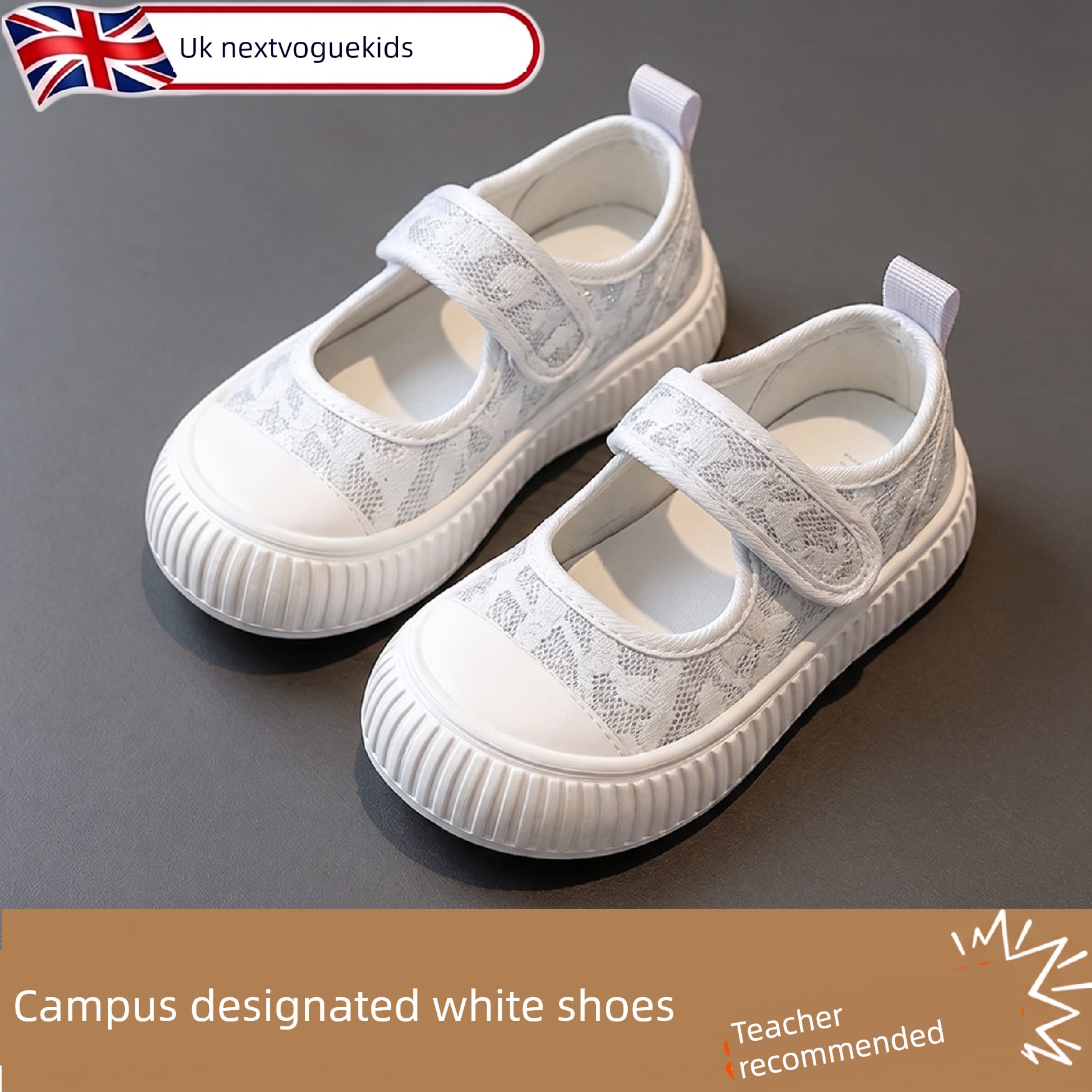 Girls' Canvas Shoes, White, Breathable, Low-Top, Soft-Soled, Suitable for School, Students, Back-To-School Season, for Older Girls, 2026 New Model