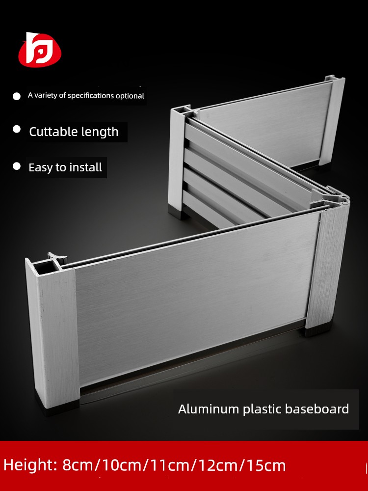 Cupboard Skirting Board Kitchen Aluminum Plastic Skirting Line Lower Baffle Kitchen Cabinet Bottom Fixed Baseboard PVC Waterproof Partition