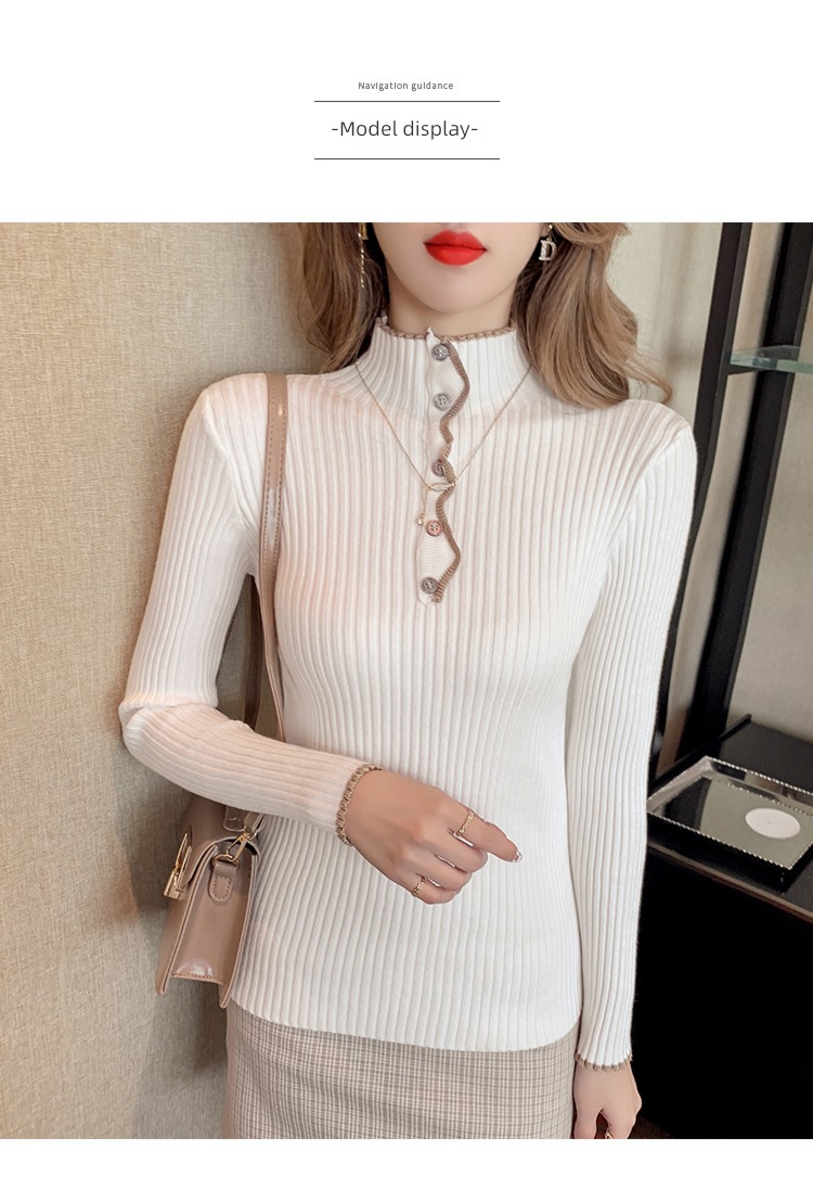 Half high collar Long sleeve jacket Korean fashion Sweater