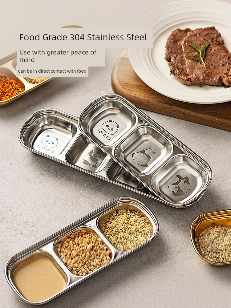Modern Housewife Multi-Grid Hot Pot Dipping Sauce Dish Stainless Steel