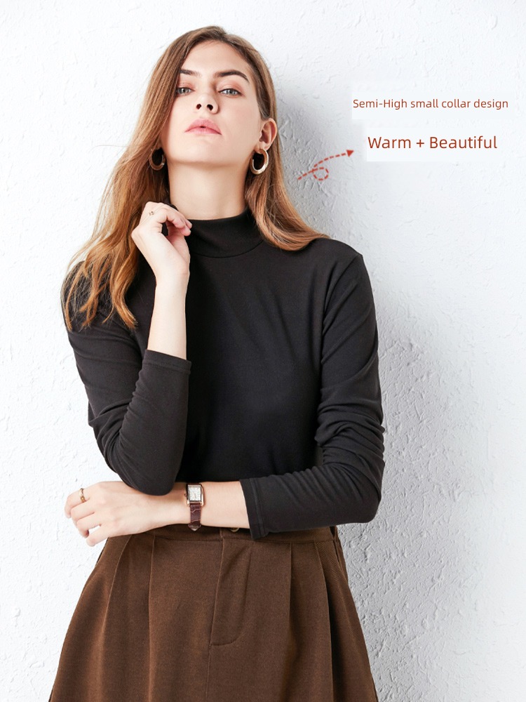 Autumn and winter Double faced velvet Half high collar Women Extended version jacket