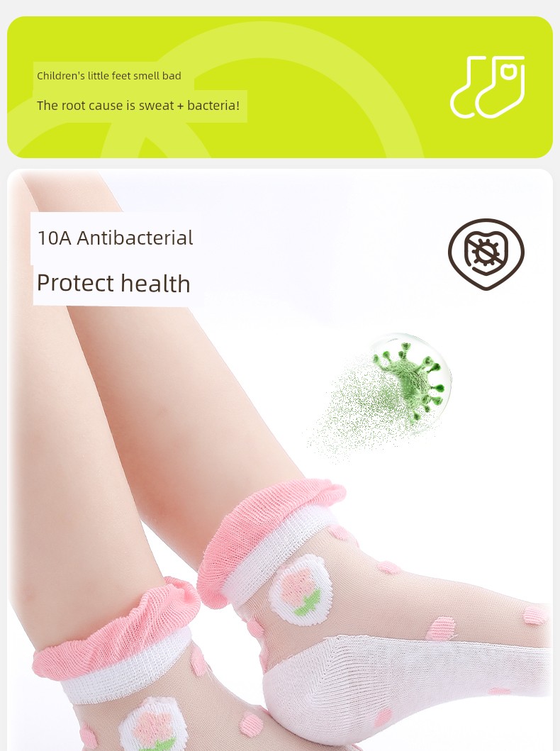 Summer Crystal Ultra-Thin Mesh Breathable Baby Ice Silk Socks — 6