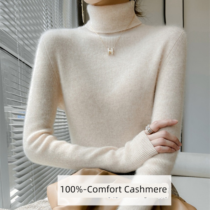 100% High collar Self-cultivation Inner lap Thickened pure cardigan