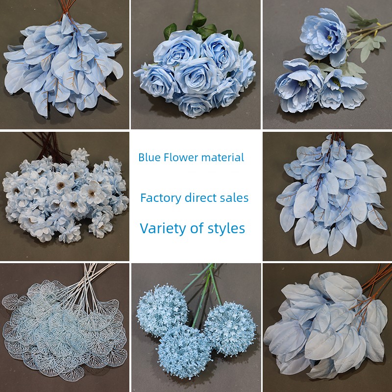 Wedding Blue Rose Peony Ceiling Artificial Flower