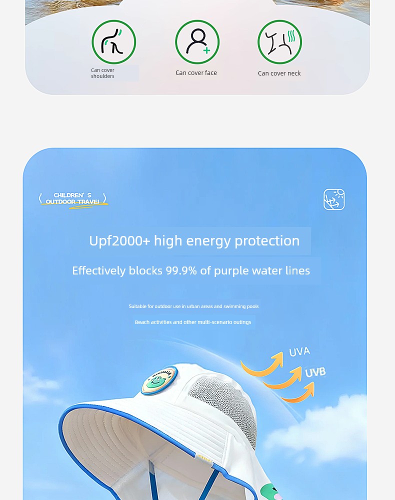 Children's Sun Protection Hat, Baby Sun Hat, Summer Thin Style, Girls' and Boys' Sun Hat, Boys' and Girls' Bucket Hat — 7