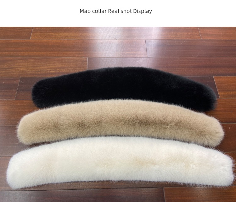 99% simulation Fur collar false Fox  Wool collar Parker Down Jackets Cotton overcoat single business currency environment protection white