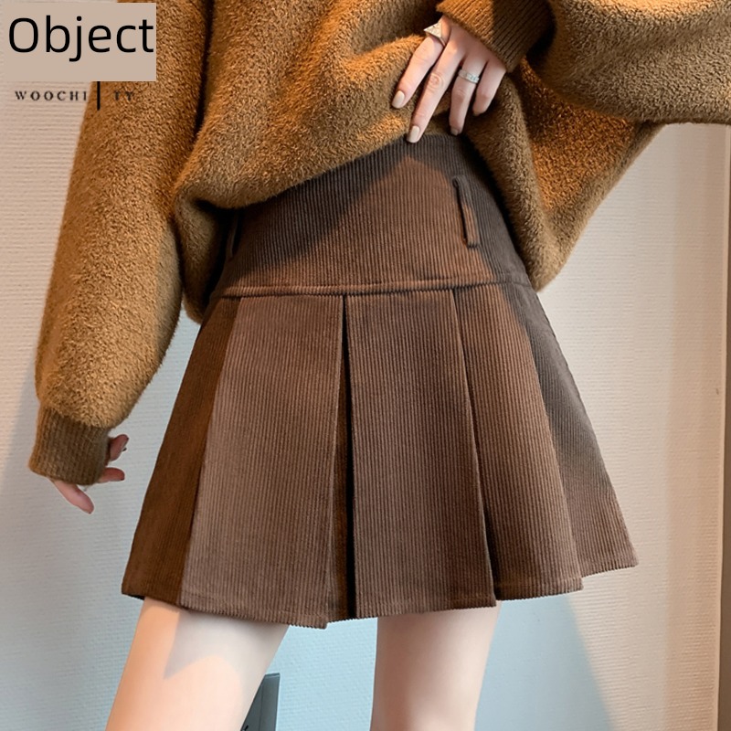 corduroy A word Spring  Sense of design Half body skirt