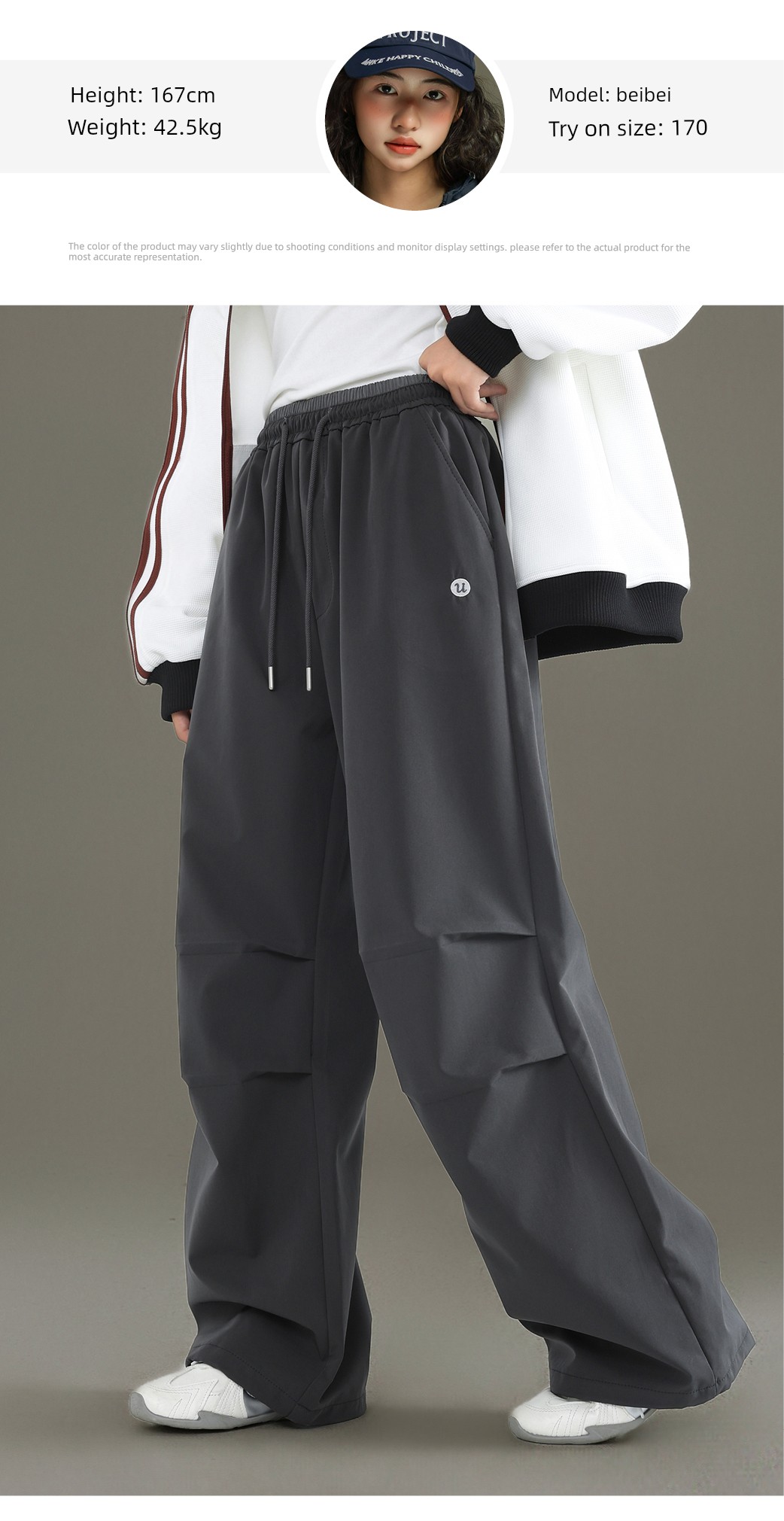 Girls' Cargo Pants Spring and Autumn 2026 New Straight-Leg Pants Youth Casual Pants Loose Fit Big Girl Sports Pants — 5