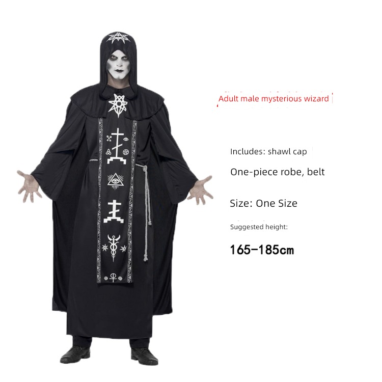 Halloween cos adult male devil scream Ghost clothes a secret chamber Dress up bloody terror doctor Taoist corpse clothing