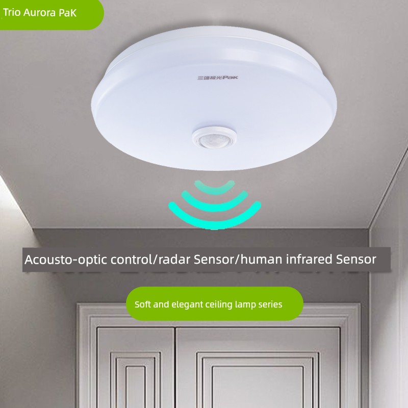 Sanxiong Aurora Led Ceiling Light with Soft Lighting, Radar Human Infrared Sensor Light, Microwave Sound and Light Control Corridor Light