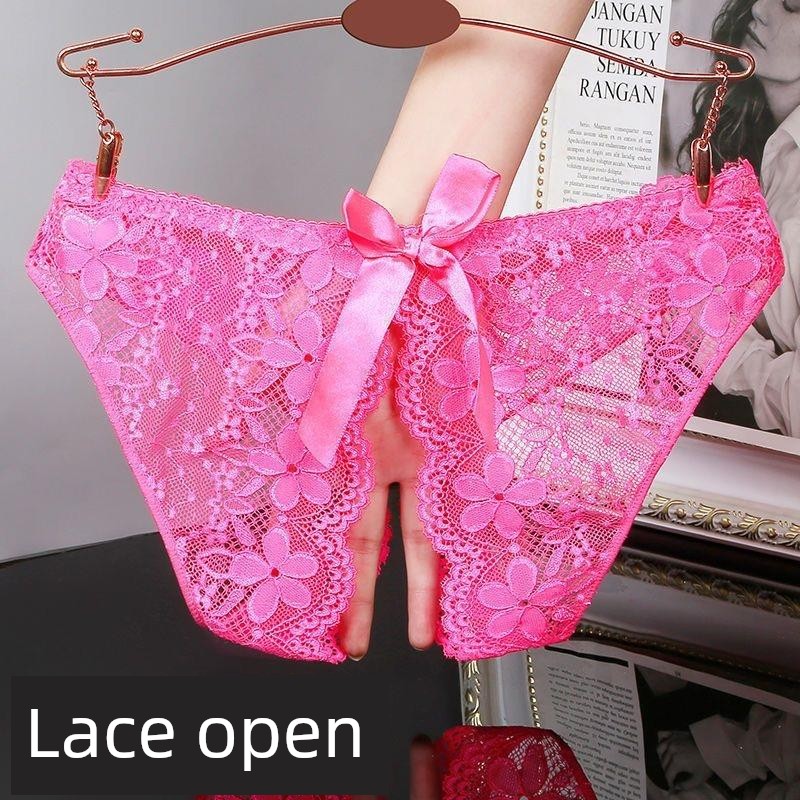 Couple's Shorts, Passionate Crotchless Panties, Thong with Opening, Sexy Mesh, Super Hot Thong Underwear, Lace for Women — 7