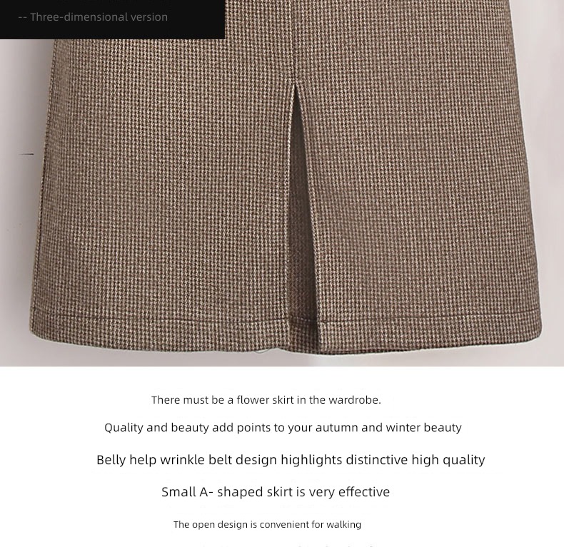 Milk coffee female Autumn and winter Medium and long term Advanced sense Woollen dress