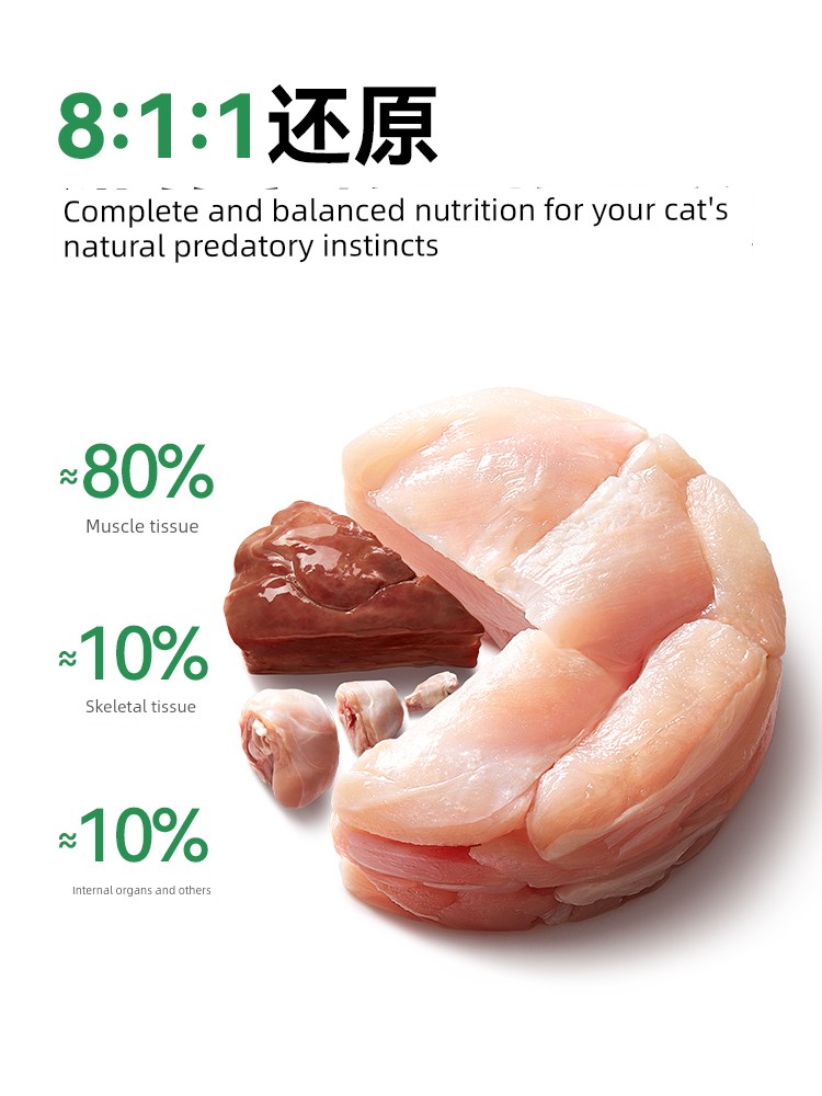 Patterson Boneless Meat Main Food Freeze-Dried Chicken and Quail Cat Nutrition Complete Cat Food Non-Snack Pet Freeze-Dried Trial Pack