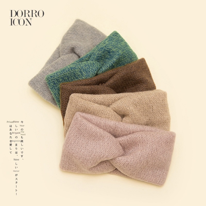 Women's money Autumn and winter Internet celebrity go out Knitting wool hair hoop