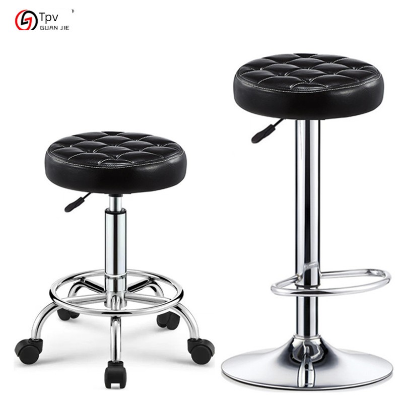 Guanjie Bar Stool Minimalist Modern High Stool Adjustable Rotate Foot-Stepping Bar Stool Beauty Salon round Stool Bar Chair