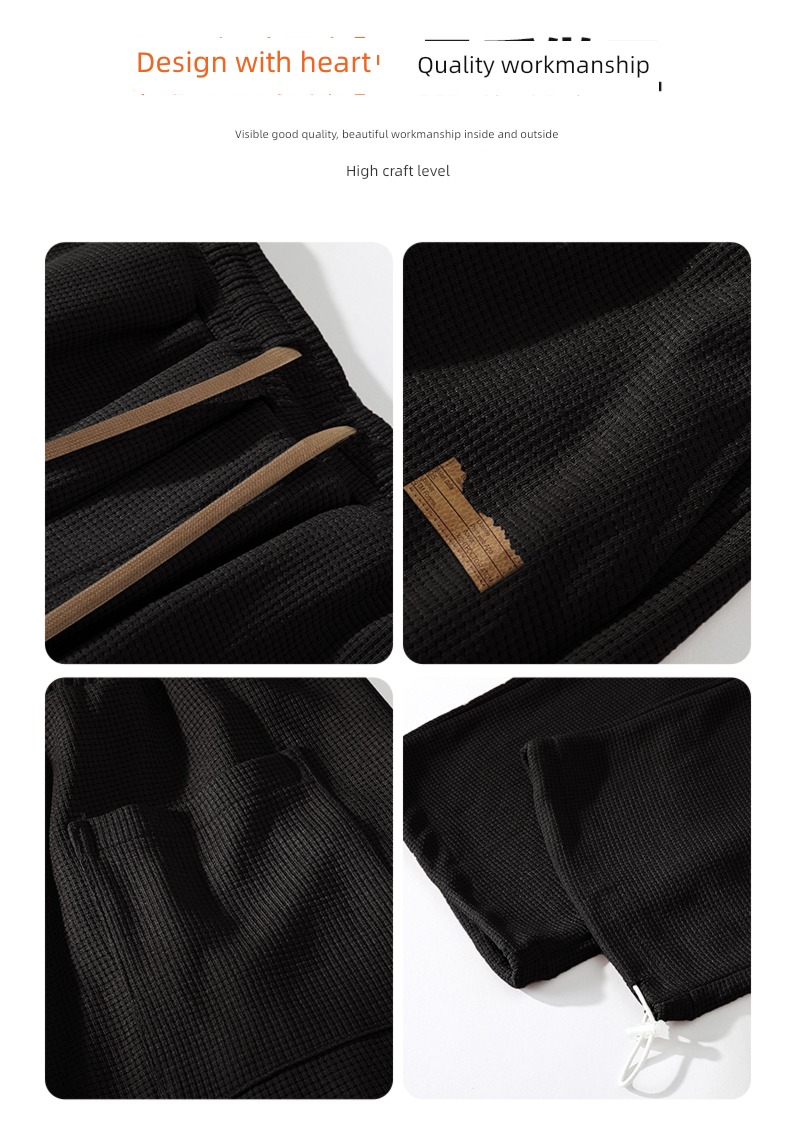 NGGGN Straight cylinder easy Sagging sensation Plush leisure time trousers