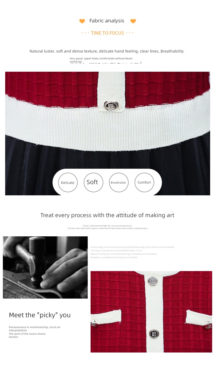 Little fragrance ma'am Autumn and winter Show thin sweater Fake two