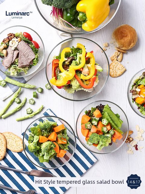 Lemeiya tempered glass bowl exquisite high temperature resistance noodle bowl household rice bowl high-value dessert bowl fruit salad bowl