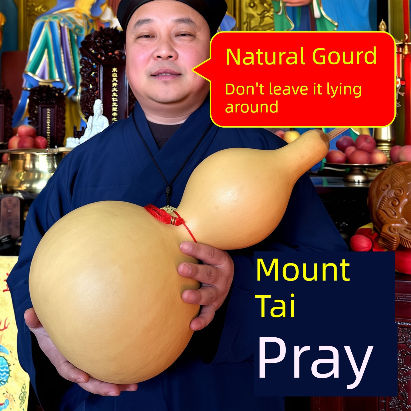 Real Natural Dried Gourd Large Pendant with Open Mouth, Facing Each Other, with Five Emperors' Coins, Pure Living Room Entrance Decoration with Dragon Head, Cultural Ornament