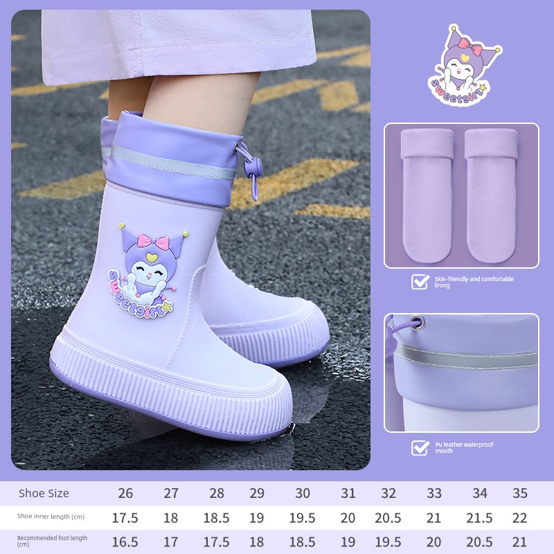 Bimeier Children's Rain Boots New Arrival Boys and Girls Non-Slip Rain Boots Child Baby School Student Only Waterproof Rain Shoes — 4