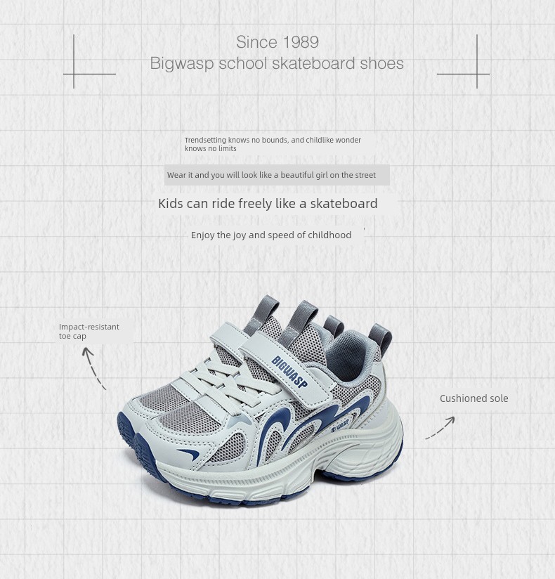 Bumblebee Children's Shoes Boys' Sports Shoes 2026 Autumn and Winter New Non-Slip Breathable Elementary School Dad Shoes Kids' Shoes — 2