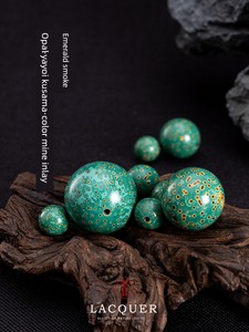 Natural Lacquer Single Bead Necklace Accessory, Opal Yayoi Kusama Bracelet Crafts, Green Smoke Thread