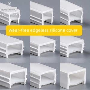 Curved Light Trough Cover, No Need to Cut Holes, Flexible Silicone Light Strip, Split-Type, Edgeless, Concealed, Embedde