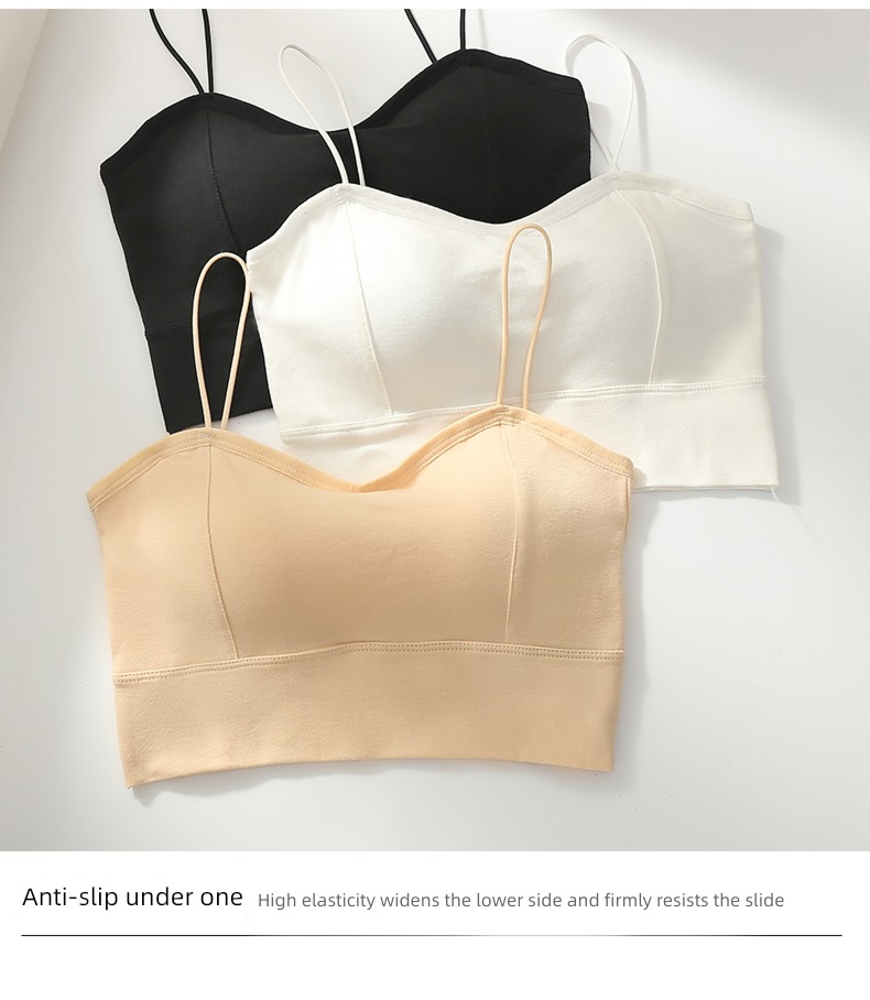 Beautiful back fixed cup pure cotton Exposed navel sexy female camisole