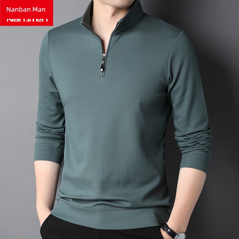 NGGGN stand collar zipper Long sleeve thickening man Sweater